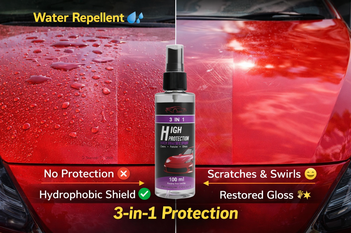 3 in 1 Car Shine/Scratch Spray ( Pack Of 2 )